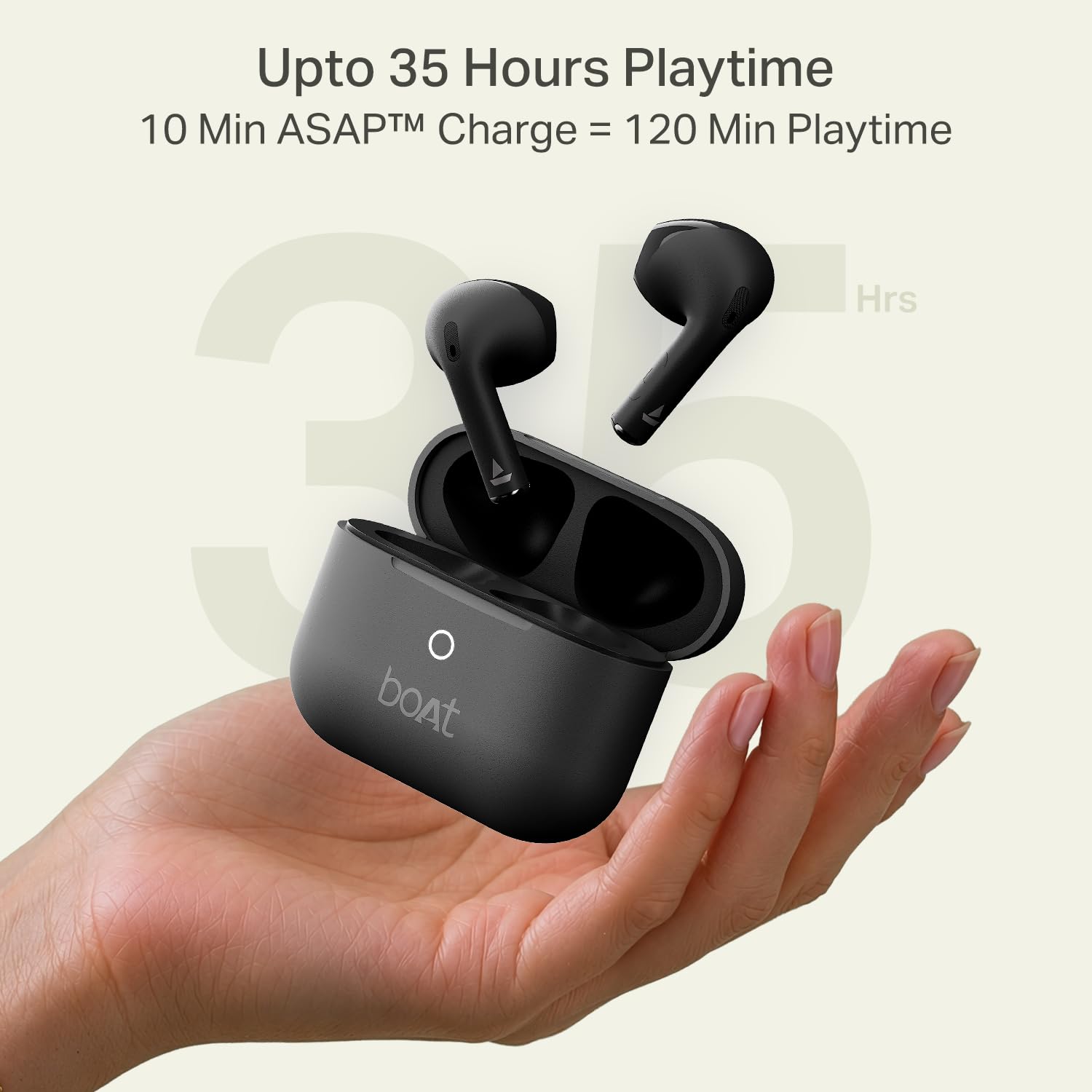 Boat Airdopes Joy v2 w/Up to 35H Battery, Pocketable Design, ASAP™ Charge, 13mm Drivers, Easy Touch Controls, ENx™ Tech, Beast™ Mode, IWP™ & App Support TWS Bluetooth Earbuds with mic (Eclipse Black) - Image 9