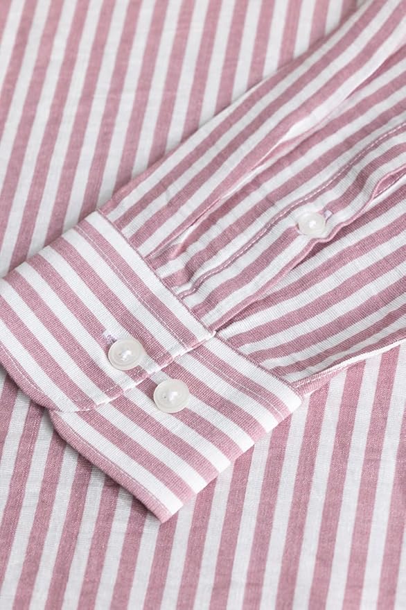 SNITCH Stripehaven Mauve Stripe Shirt - Image 2